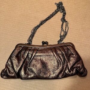 Franchi Collection convertible clutch/handbag, bronze, metallic, chain, vintage